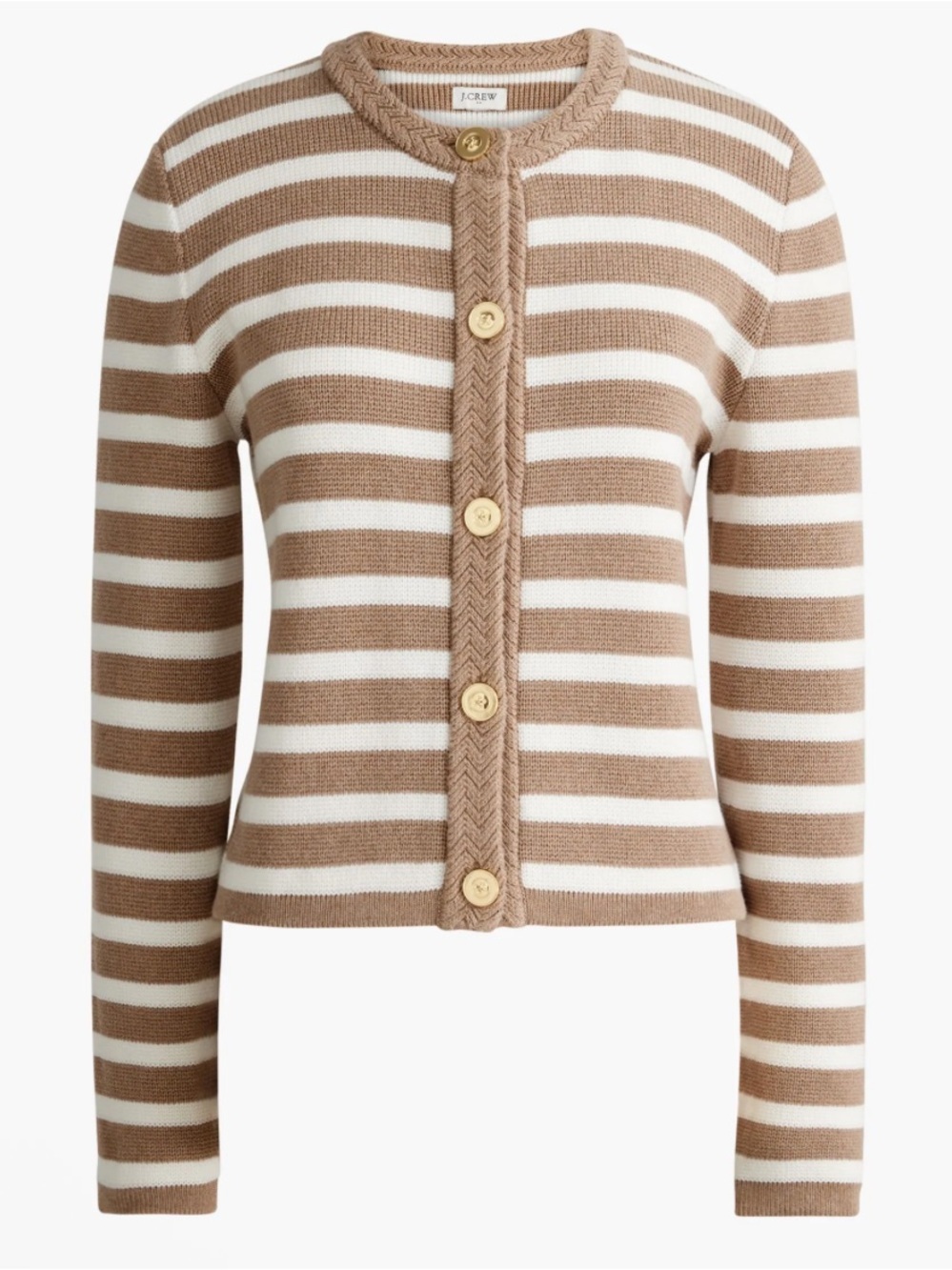 J. Crew Factory Striped 100% Cotton lady Cardigan Sweater Jacket Size Medium
